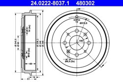 TAMBUR FRANA ATE 24.0222-8037.1 - Compatibil cu FIAT, OPEL, VAUXHALL