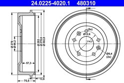 Tambur frana ATE 24.0225-4020.1
