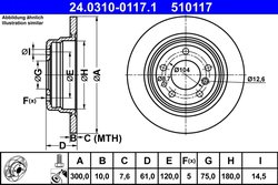 DISC FRANA ATE 24.0310-0117.1 - Compatibil cu BMW