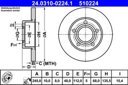 DISC FRANA ATE 24.0310-0224.1 - Compatibil cu AUDI, VW