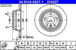 DISC FRANA ATE 24.0310-0227.1 - Compatibil cu BMW