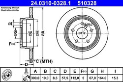 DISC FRANA ATE 24.0310-0328.1 - Compatibil cu MERCEDES-BENZ