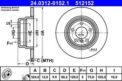 DISC FRANA ATE 24.0312-0152.1 - Compatibil cu BMW