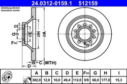 DISC FRANA ATE 24.0312-0159.1 - Compatibil cu AUDI