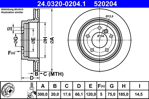 DISC FRANA ATE 24.0320-0204.1 - Compatibil cu BMW