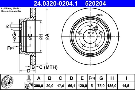 DISC FRANA ATE 24.0320-0204.1 - Compatibil cu BMW