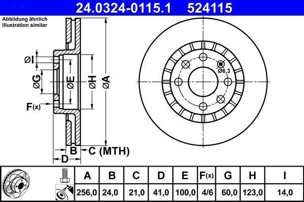 DISC FRANA ATE 24.0324-0115.1 - Compatibil cu DAEWOO, OPEL