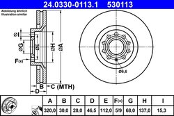 Disc frana ATE 24.0330-0113.1