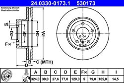 DISC FRANA ATE 24.0330-0173.1 - Compatibil cu BMW