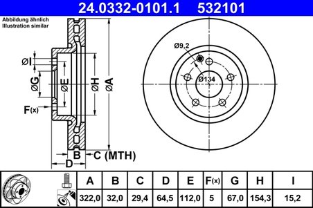 Disc frana ATE 24.0332-0101.1
