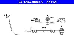 FURTUN FRANA ATE 24.1253-0040.3 - Compatibil cu AUDI, SKODA, VW