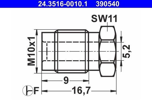 SURUB OLANDEZ ATE 24.3516-0010.1 - Piesa auto compatibila cu mai multe marci