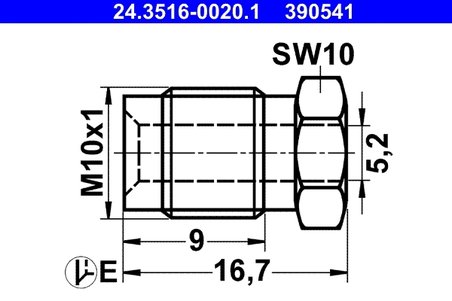 SURUB OLANDEZ ATE 24.3516-0020.1 - Piesa auto compatibila cu mai multe marci