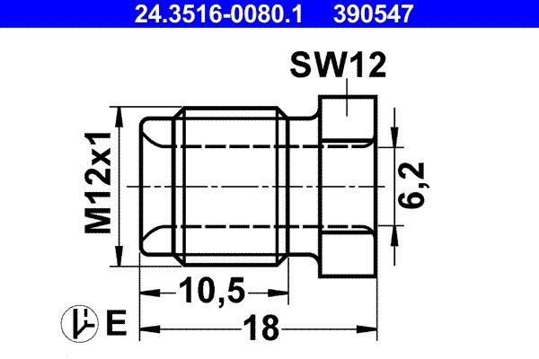 SURUB OLANDEZ ATE 24.3516-0080.1 - Piesa auto compatibila cu mai multe marci