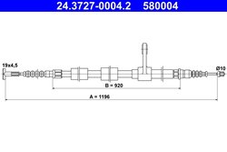 CABLU FRANA DE MANA ATE 24.3727-0004.2 - Compatibil cu ALFA ROMEO