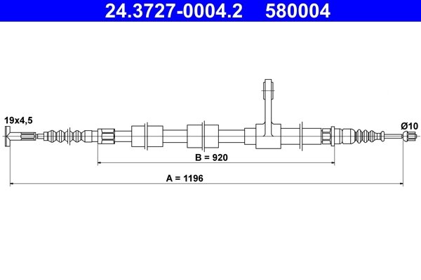 Cablu frana de mana ATE 24.3727-0004.2