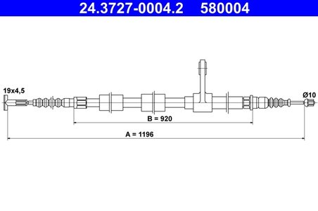 Cablu frana de mana ATE 24.3727-0004.2