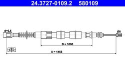 CABLU FRANA DE MANA ATE 24.3727-0109.2 - Compatibil cu VW