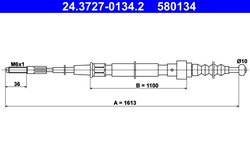 CABLU FRANA DE MANA ATE 24.3727-0134.2 - Compatibil cu VW
