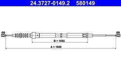 CABLU FRANA DE MANA ATE 24.3727-0149.2 - Compatibil cu AUDI, SEAT, SKODA, VW