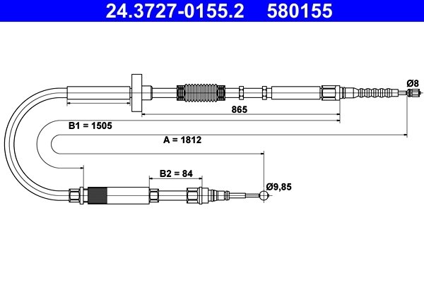 CABLU FRANA DE MANA ATE 24.3727-0155.2 - Compatibil cu AUDI