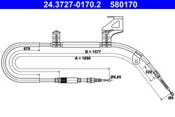 CABLU FRANA DE MANA ATE 24.3727-0170.2 - Compatibil cu VW