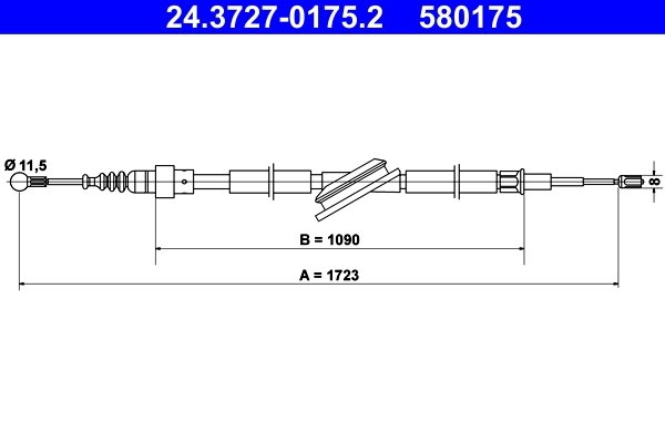 CABLU FRANA DE MANA ATE 24.3727-0175.2 - Compatibil cu AUDI, SKODA, VW
