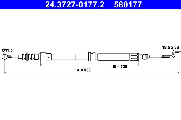 Cablu frana de mana ATE 24.3727-0177.2