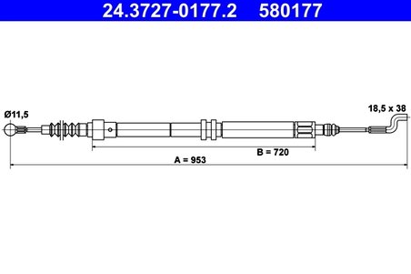 Cablu frana de mana ATE 24.3727-0177.2