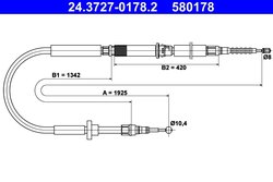 CABLU FRANA DE MANA ATE 24.3727-0178.2 - Compatibil cu AUDI