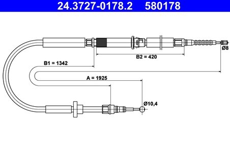 CABLU FRANA DE MANA ATE 24.3727-0178.2 - Compatibil cu AUDI