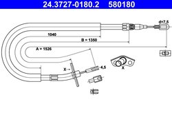 CABLU FRANA DE MANA ATE 24.3727-0180.2 - Compatibil cu MERCEDES-BENZ, VW