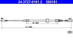 CABLU FRANA DE MANA ATE 24.3727-0181.2 - Compatibil cu MERCEDES-BENZ, VW