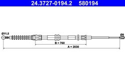 CABLU FRANA DE MANA ATE 24.3727-0194.2 - Compatibil cu VW