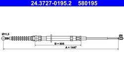 CABLU FRANA DE MANA ATE 24.3727-0195.2 - Compatibil cu AUDI, SEAT, SKODA, VW