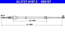 CABLU FRANA DE MANA ATE 24.3727-0197.2 - Compatibil cu SEAT, SKODA, VW
