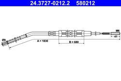 CABLU FRANA DE MANA ATE 24.3727-0212.2 - Compatibil cu BMW