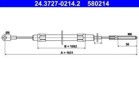 CABLU FRANA DE MANA ATE 24.3727-0214.2 - Compatibil cu BMW