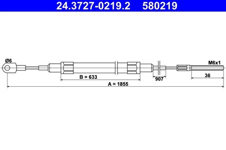 Cablu frana de mana ATE 24.3727-0219.2