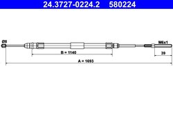 CABLU FRANA DE MANA ATE 24.3727-0224.2 - Compatibil cu BMW