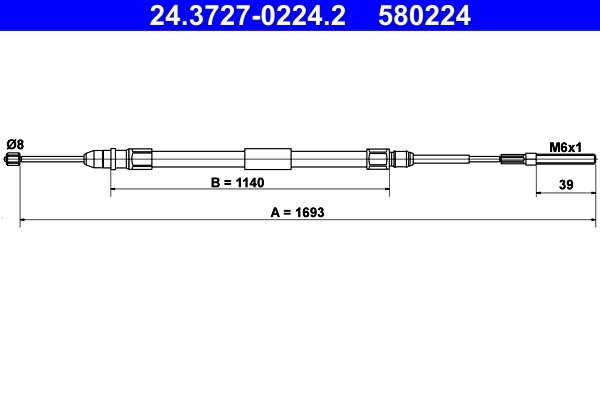 CABLU FRANA DE MANA ATE 24.3727-0224.2 - Compatibil cu BMW