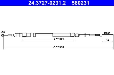 CABLU FRANA DE MANA ATE 24.3727-0231.2 - Compatibil cu BMW