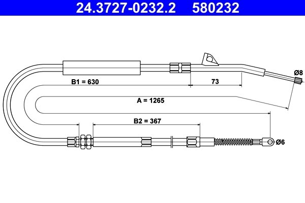 Cablu frana de mana ATE 24.3727-0232.2