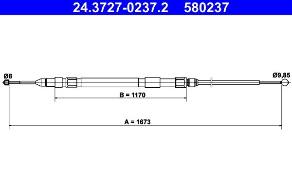 CABLU FRANA DE MANA ATE 24.3727-0237.2 - Compatibil cu BMW