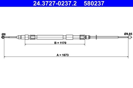 CABLU FRANA DE MANA ATE 24.3727-0237.2 - Compatibil cu BMW