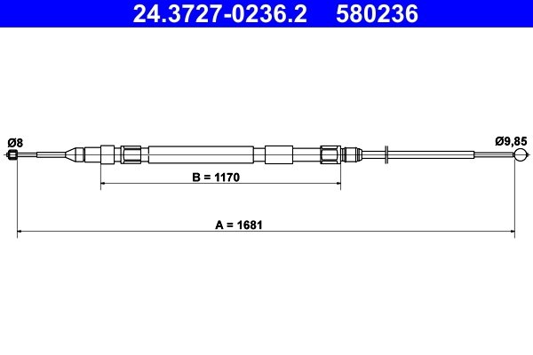 CABLU FRANA DE MANA ATE 24.3727-0236.2 - Compatibil cu BMW