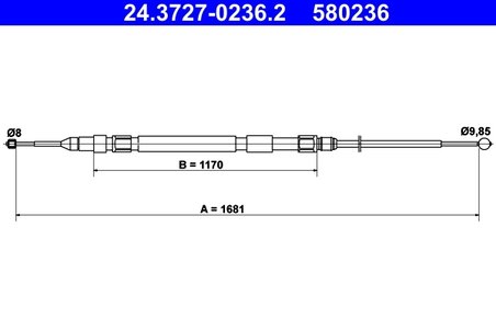 CABLU FRANA DE MANA ATE 24.3727-0236.2 - Compatibil cu BMW