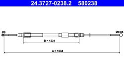 CABLU FRANA DE MANA ATE 24.3727-0238.2 - Compatibil cu BMW