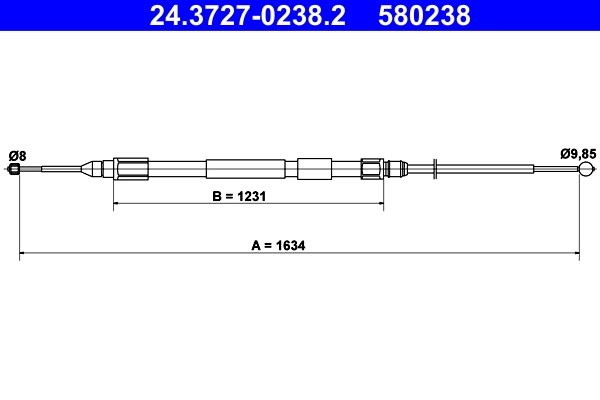 CABLU FRANA DE MANA ATE 24.3727-0238.2 - Compatibil cu BMW