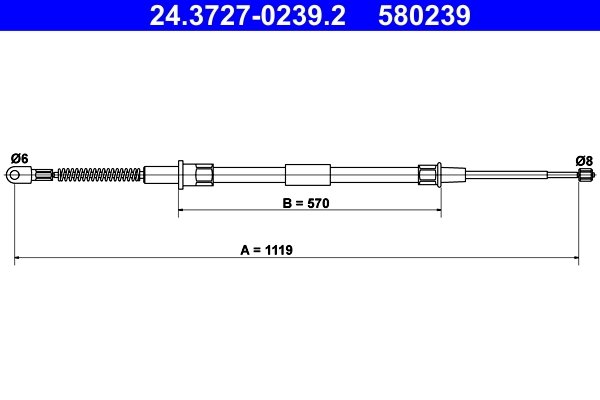 CABLU FRANA DE MANA ATE 24.3727-0239.2 - Compatibil cu BMW